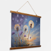 ナイトスカイAIアートの魅力絵画Dandelion 吊り下げ型タペストリー (傾斜あり)