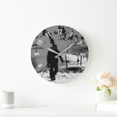 ナイトスキーヤー – ダウンヒルスキーヤー ラージ壁時計 (ホーム)