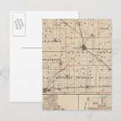 ナイトスタウンのニューキャッスルとヘンリー郡の地図 ポストカード (正面/裏面)