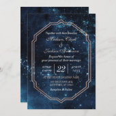 ナイトスタースカイシテリア銀河系結婚式招待状 招待状 (正面/裏面)