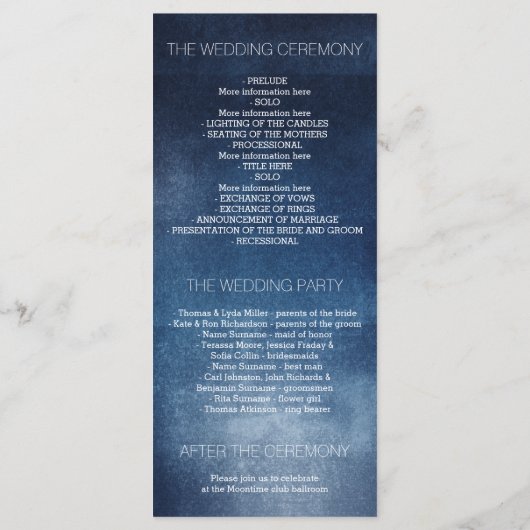 ナイトスターズロマンティックネイビー結婚式 プログラム (裏面)