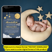 ナイトスターブルームスリム男の赤ちゃん誕生のお知らせ 招待状