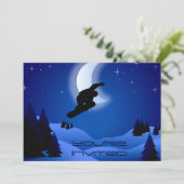 ナイトスノーボーディングマウンテン誕生日招待状 招待状 (スタンド正面)