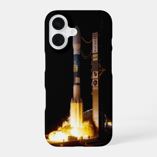 ナイトスペースロケット打ち上げ iPhone 16ケース (裏面)