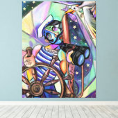 ナイトセーリングキャプテンアートスタイルオリジナル絵画ズ キャンバスプリント (インサイチュ (ウッドフロア))