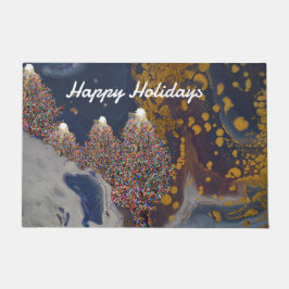 ナイトタイムカラフルクリスマス ドアマット