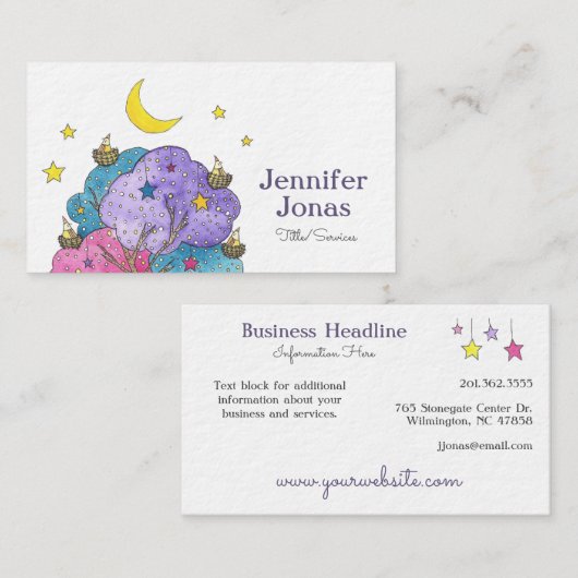 ナイトタイムスリーピバーズウォーターイラストレーション 名刺 (正面/裏面)