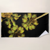 ナイトタイムパームツリーズ ビーチタオル (正面)