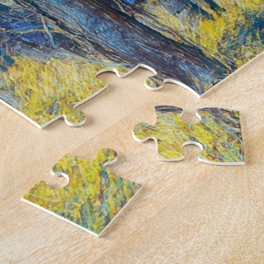 ナイトタイムブルーツリーフォレストアートパズル ジグソーパズル (側面)