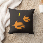 ナイトタイムブルームライド – シームレスなハロウィーンパターン クッション (ブランケット)