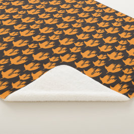 ナイトタイムブルームライド – シームレスなハロウィーンパターン シェルパブランケット