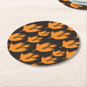 ナイトタイムブルームライド – シームレスなハロウィーンパターン ラウンドペーパーコースター (アングル)