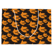 ナイトタイムブルームライド – シームレスなハロウィーンパターン ラージペーパーバッグ (裏面)