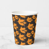 ナイトタイムブルームライド – シームレスなハロウィーンパターン。 紙コップ (右)