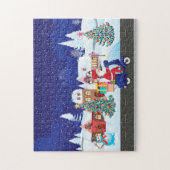 ナイトタウンのサンタ乗りスクーター ジグソーパズル (縦)