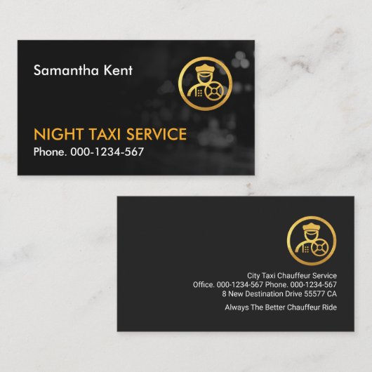 ナイトタクシーシティライト《写真》ぼけ味 名刺 (正面/裏面)