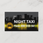 ナイトタクシーシティ建物シルエット 名刺 (正面)