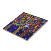 ナイトツリーフールお洒落フォークアートタイル タイル (側面)