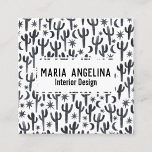 ナイトデザートカボスムーンスターズ水彩デザイン スクエア名刺