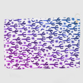 ナイトデザートサグアーロカクティウォーターグラデーションカラーパープル ゴルフタオル (横)