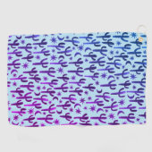 ナイトデザートサグアーロカクティウォーターグラデーションカラーパープル ゴルフタオル (横)