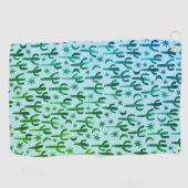 ナイトデザートサグアーロカッティ水の色のググラデーションリーン ゴルフタオル (横)