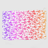 ナイトデザートサグアーロカッティ水の色のグラデーション夕日 ゴルフタオル (横)