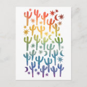 ナイトデザートサグアーロカボスレインボーウォーター色 ポストカード (正面)