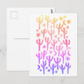 ナイトデザートサグアーロサボスサンセットウォーターカラー ポストカード (正面/裏面)