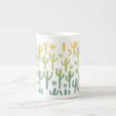 ナイトデザートサグアーロサボス金ゴールドグリーンウォーター色 ボーンチャイナマグカップ (正面)