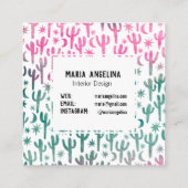 ナイトデザートサボスムーンスターウォーターカラーピンク スクエア名刺 (裏面)