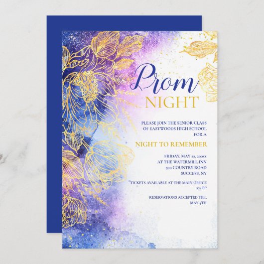 ナイトトゥリマーブプロム招待状 招待状 (正面/裏面)