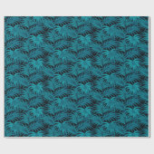 ナイトトロピカルティール（緑がかった色）パーム葉ズ ラッピングペーパー (フラット)