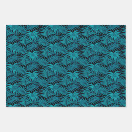 ナイトトロピカルパーム葉ズ ラッピングペーパーシート