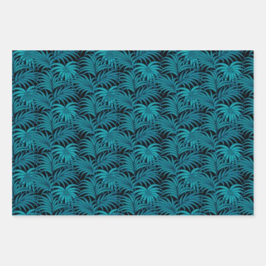ナイトトロピカルパーム葉ズ ラッピングペーパーシート (正面)