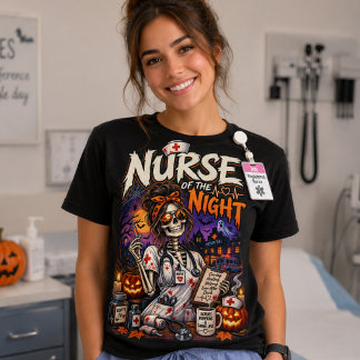 ナイトナース - ハロウィーン スケルトンナース Tシャツ
