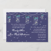 ナイトネ結婚ミーアクアイエローフラワーメイソンジャー 招待状 (正面)