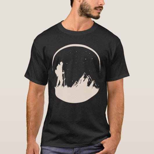 ナイトハイキング 星 山々 Tシャツ (正面)