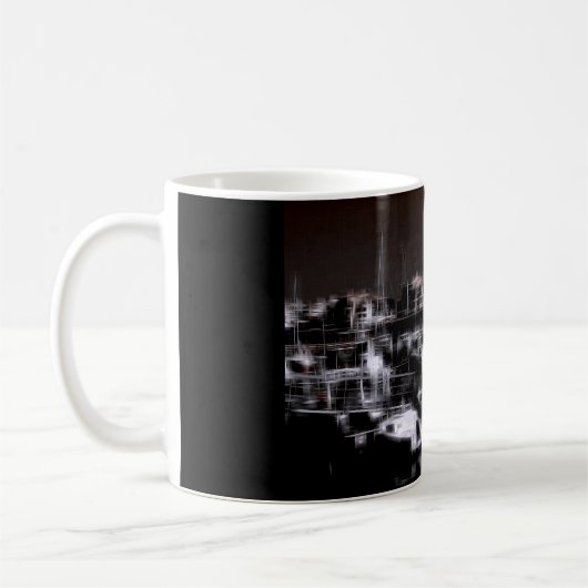 ナイトハーバーのデジタル効果スタイル"impression" コーヒーマグカップ (左)