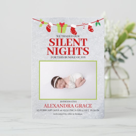 ナイトバンドルジョイ静かフォトクリスマス誕生 案内状 (スタンド正面)