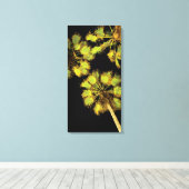 ナイトパームツリー16x32インチ キャンバスプリント (インサイチュ (ウッドフロア))