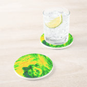 ナイトビジョンライオンアート蛍光プリント コースター (側面)