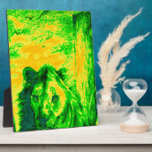 ナイトビジョンライオンアート蛍光プリント フォトプラーク (側面)