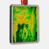 ナイトビジョンライオンアート蛍光プリント メタルオーナメント (右)