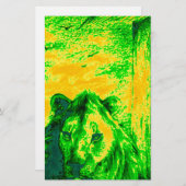 ナイトビジョンライオンアート蛍光プリント 便箋 (正面/裏面)