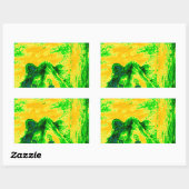 ナイトビジョンライオンアート蛍光プリント 長方形シール (シート)