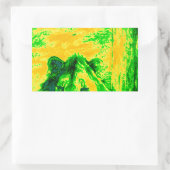 ナイトビジョンライオンアート蛍光プリント 長方形シール (バッグ)