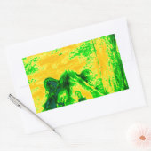 ナイトビジョンライオンアート蛍光プリント 長方形シール (封筒)