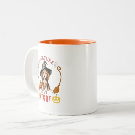 ナイトビーグルの動物 ツートーンマグカップ (正面左)