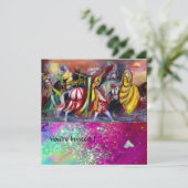 ナイトピンクパープルブルースパークルの馬のライダー 招待状 (スタンド正面)